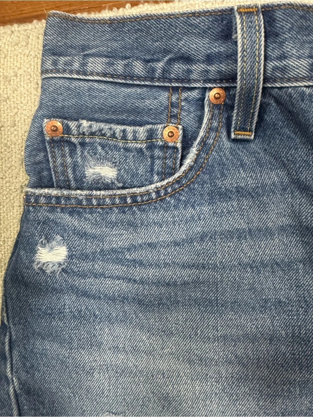 Levi’s 501 Original High Rise Distressed Denim Shorts 100% Cotton size 29 - Picture 7 of 8